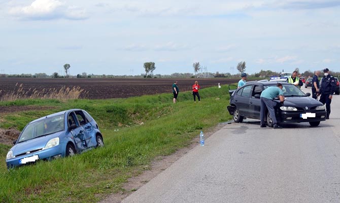 Baleset a Szenttamás−Újvidék úton